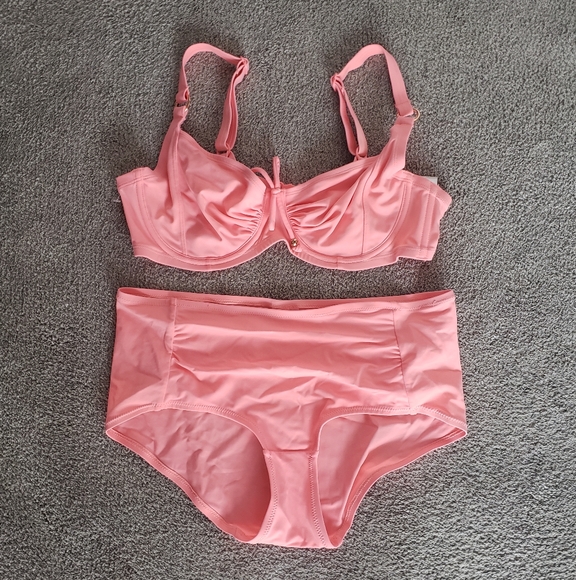 Dorina Peachy Pink High-Waiste 2 Pc Swim  Size 36D -  Medium - Picture 1 of 5